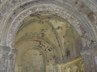 If you look close you can see a little frescoe on the ceiling.